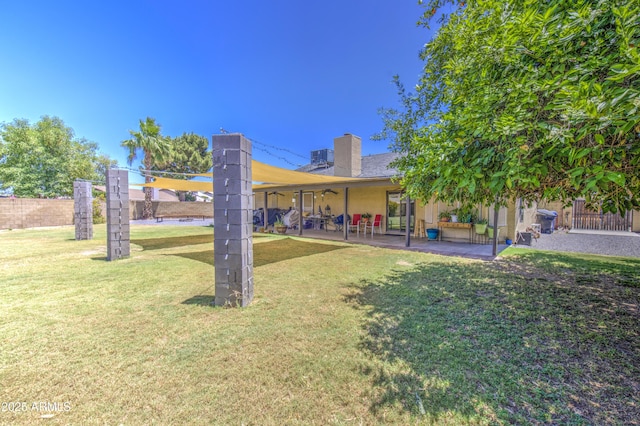 5424 E Florian Ave, Mesa, AZ 85206 - view of yard with ceiling fan and a patio