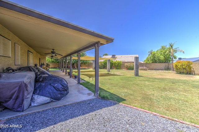 5424 E Florian Ave, Mesa, AZ 85206 - view of yard with ceiling fan and a patio