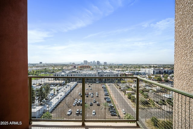 balcony featuring a view of city