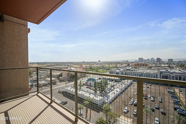 balcony with a view of city