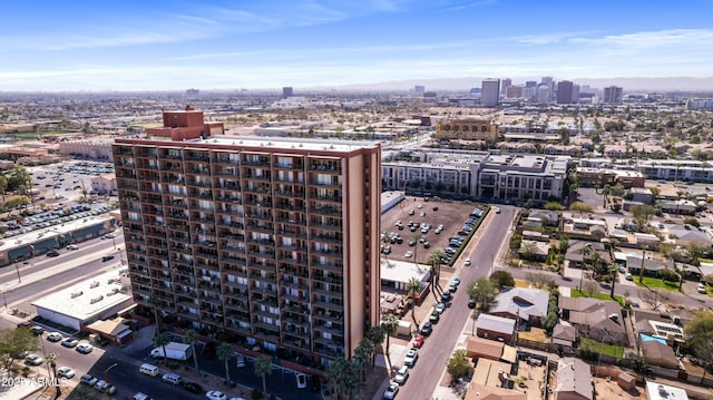 drone / aerial view with a view of city