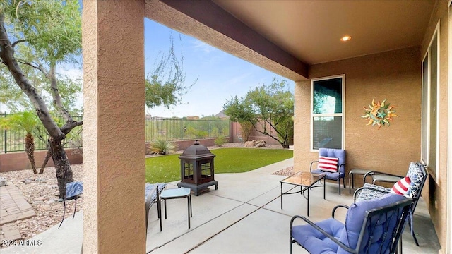 view of patio / terrace with an outdoor hangout area