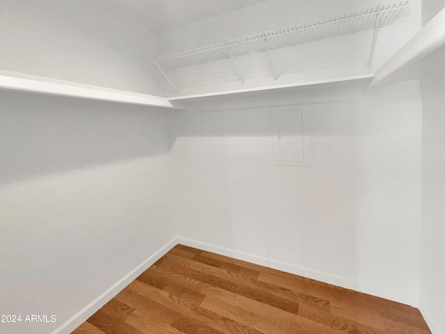 walk in closet featuring hardwood / wood-style floors