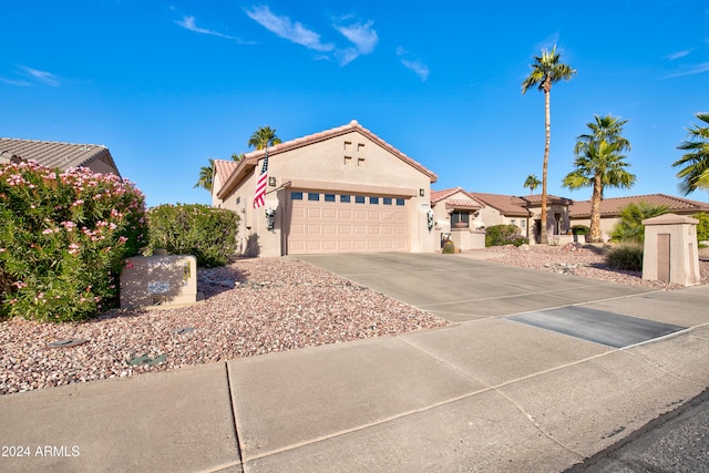 view of front of property featuring a garage