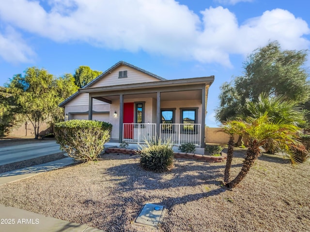 view of front of house with covered porch