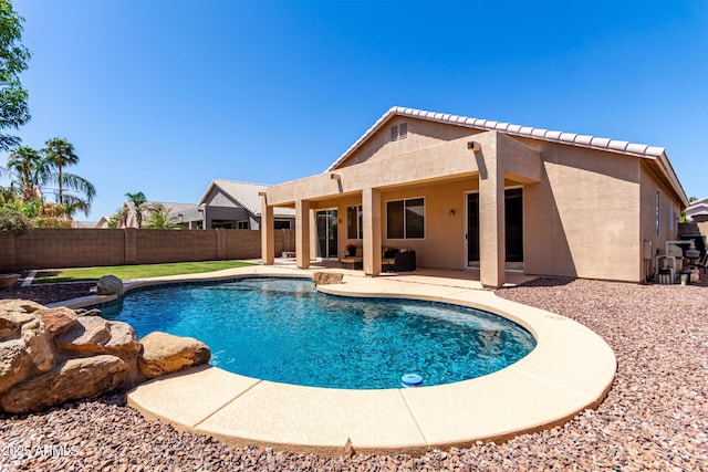 9511 E Kiva Ave, Mesa, AZ 85209 - view of swimming pool with a patio and a fenced backyard