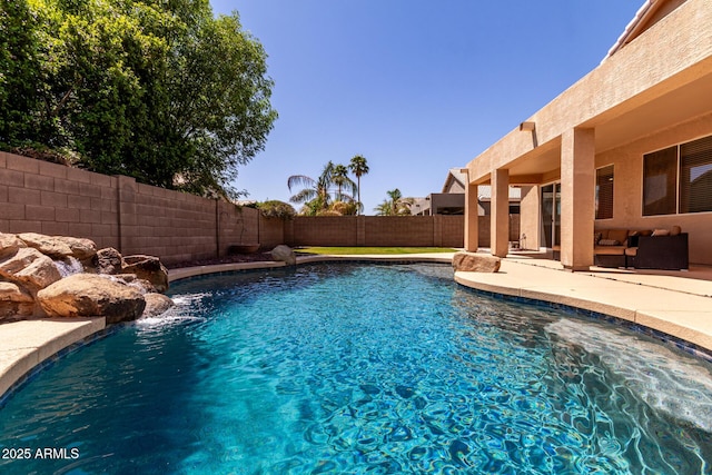 9511 E Kiva Ave, Mesa, AZ 85209 - view of swimming pool with a patio area and a fenced backyard