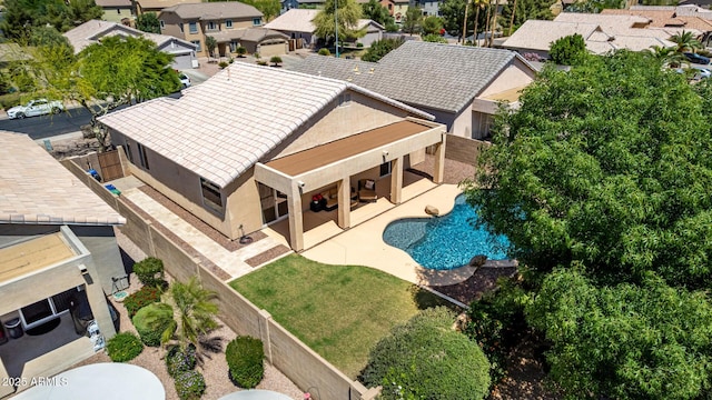 9511 E Kiva Ave, Mesa, AZ 85209 - aerial perspective of suburban area featuring a pool area