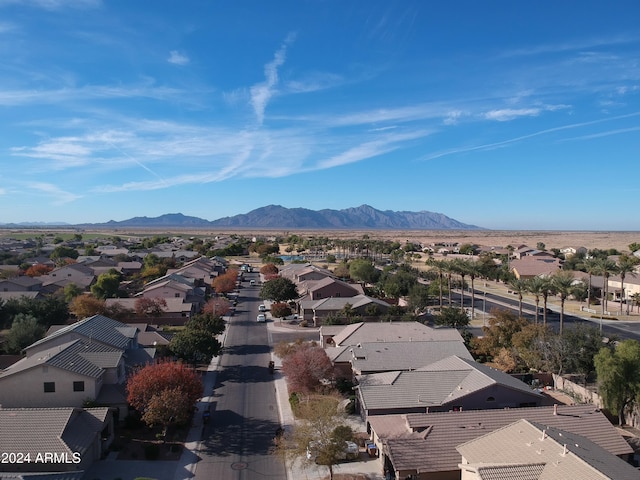 drone / aerial view with a mountain view