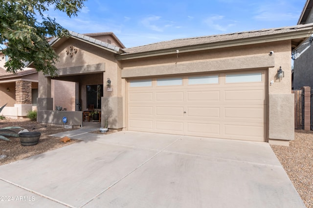 view of front of home with a garage