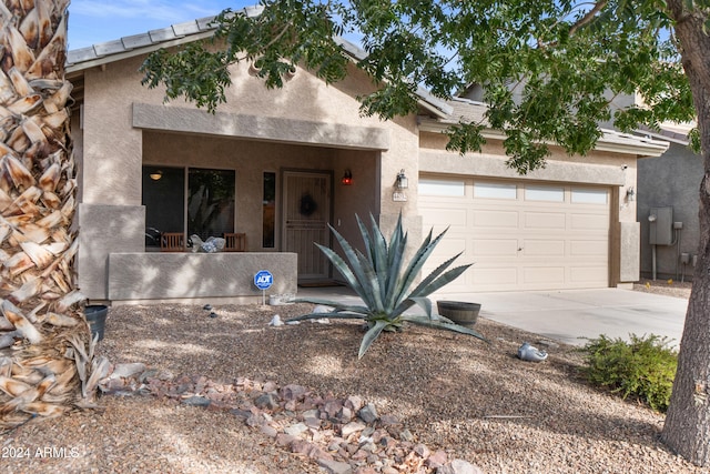 view of front of house with a garage