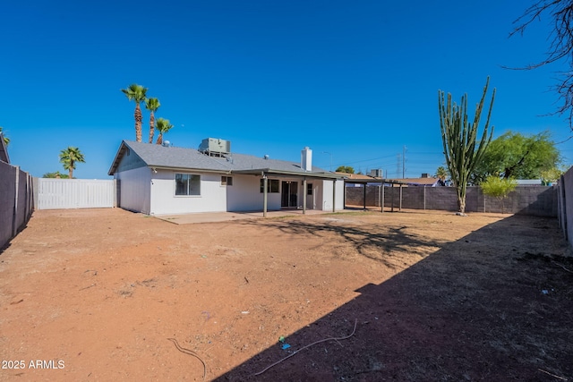 3118 S Los Altos Dr, Mesa, AZ 85202 - back of house featuring a patio, a fenced backyard, and central air condition unit
