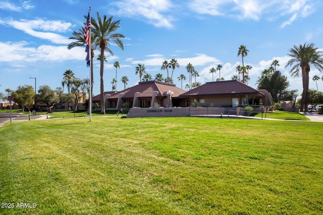 exterior space featuring a front lawn