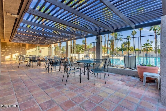 view of patio / terrace featuring a pergola