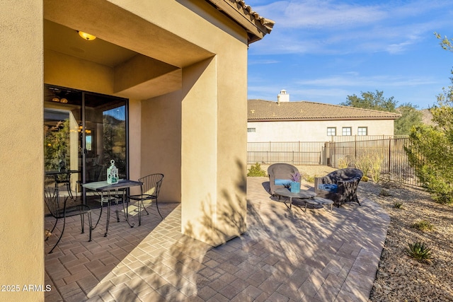 view of patio featuring outdoor lounge area