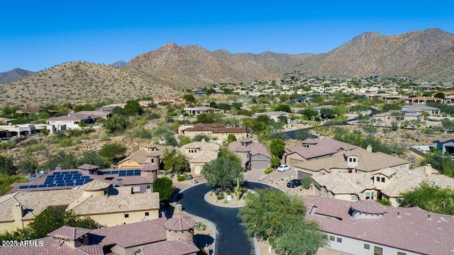 bird's eye view featuring a mountain view