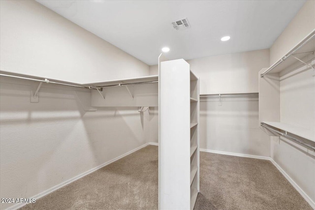 spacious closet with carpet flooring