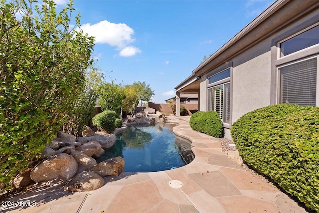 view of pool featuring a patio area