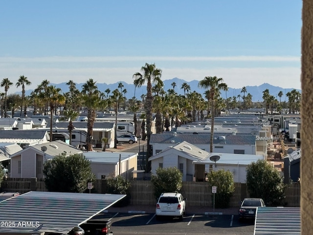 exterior space with a mountain view