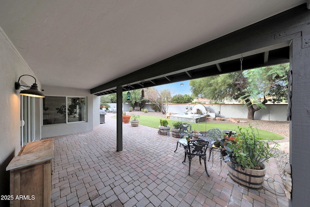 view of patio with a fenced backyard