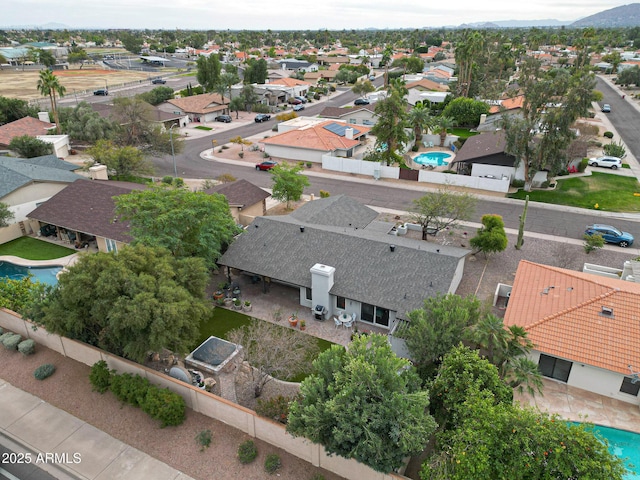 aerial view with a residential view