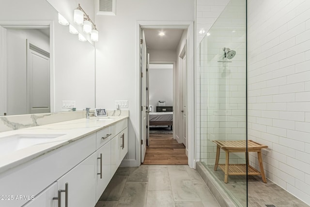3131 N Central Ave Unit 7004, Phoenix, AZ 85012 - full bathroom featuring ensuite bath, double vanity, and a walk in shower