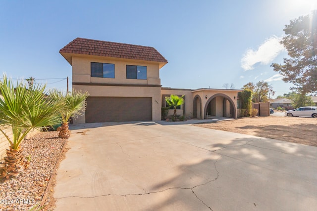 view of front of house with a garage