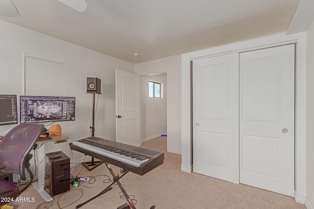 interior space with light colored carpet