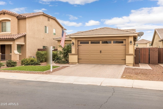 view of front of property featuring a garage