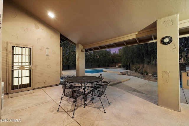 view of patio / terrace featuring a fenced in pool