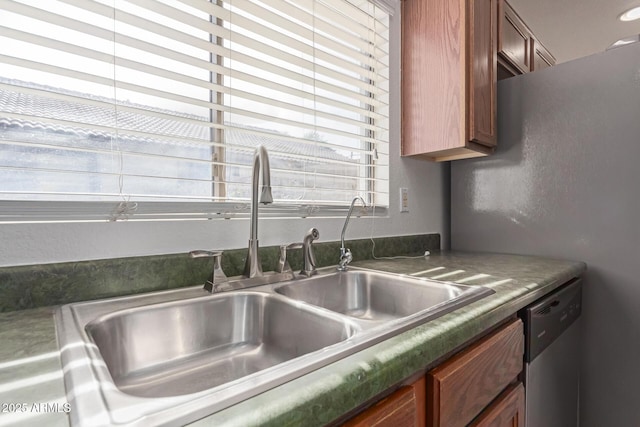 interior space featuring stainless steel dishwasher and sink