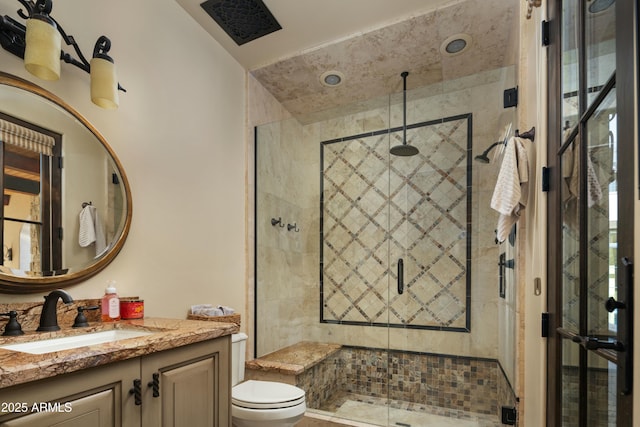 19481 N 98th Pl, Scottsdale, AZ 85255 - full bath featuring toilet, a shower stall, and vanity