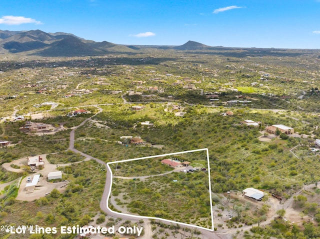 aerial view featuring a mountain view