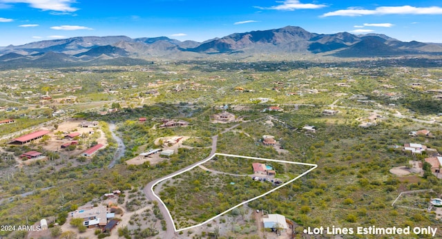 drone / aerial view with a mountain view