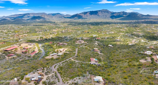 aerial view with a mountain view