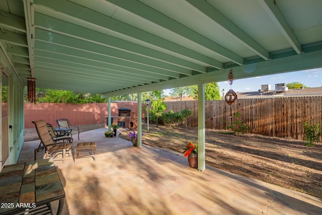 view of patio / terrace featuring a fenced backyard