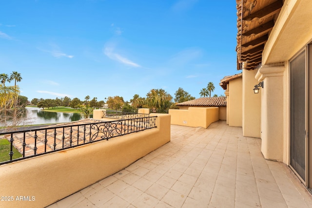 balcony with a water view