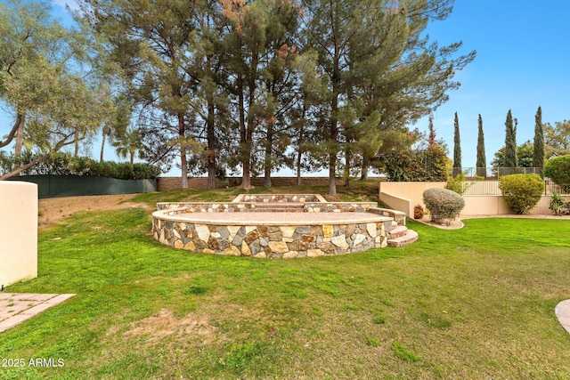 view of yard with fence