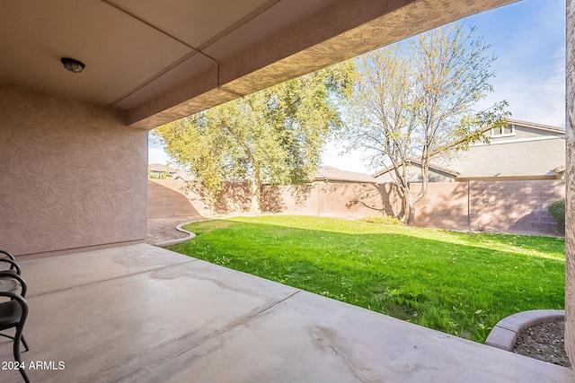 view of yard with a patio area