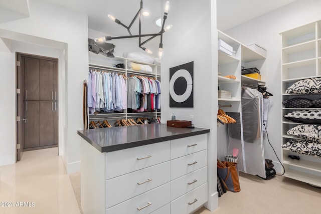 view of walk in closet