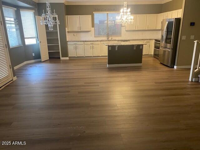 4321 E Desert Sky Ct, Cave Creek, AZ 85331 - corridor featuring crown molding, dark wood-style floors, and baseboards