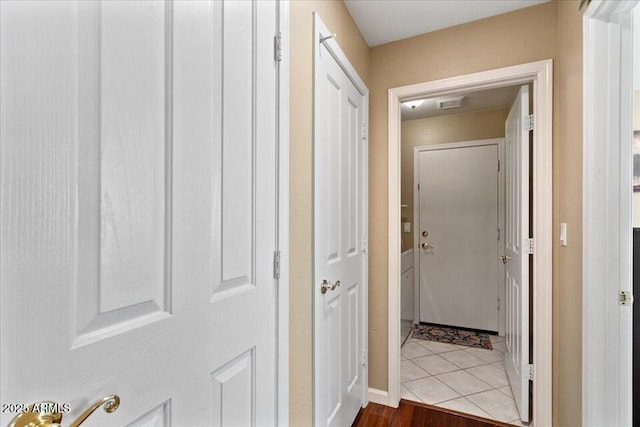 hall featuring light wood-type flooring