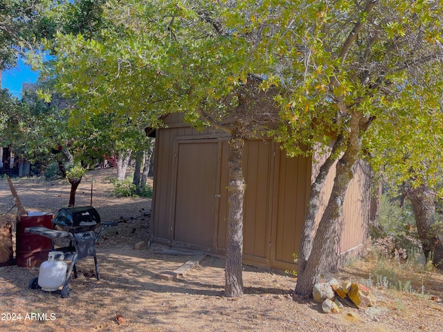 view of shed