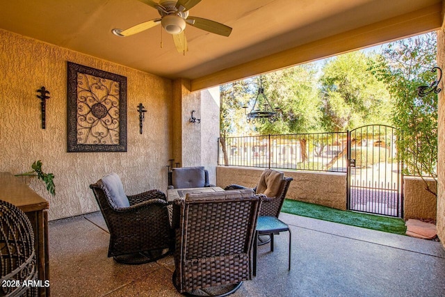 view of patio / terrace with ceiling fan