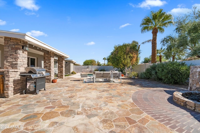 view of patio with grilling area