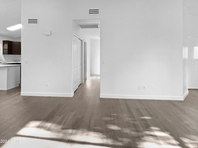 interior space featuring dark hardwood / wood-style flooring