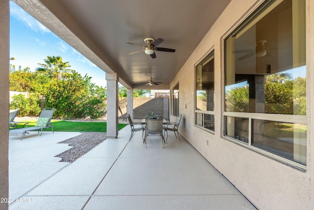 view of patio / terrace with ceiling fan