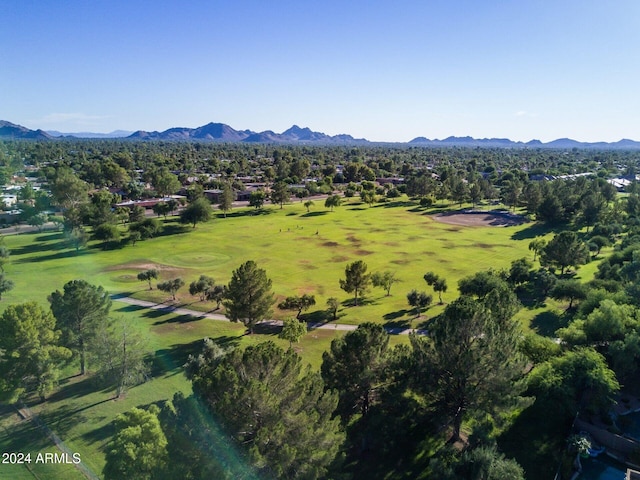 bird's eye view featuring a mountain view