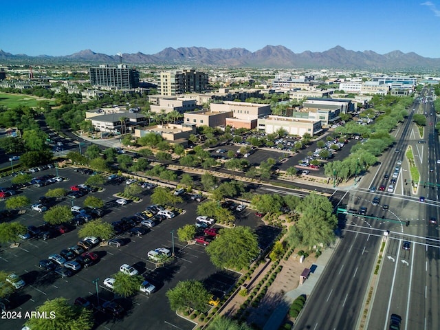 bird's eye view with a mountain view