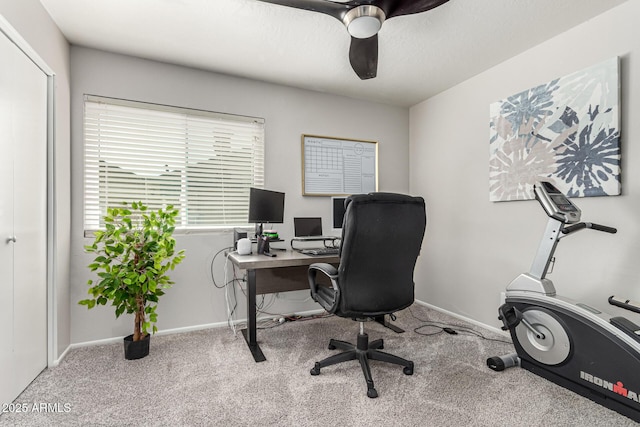 3358 W Sandra Ter, Phoenix, AZ 85053 - carpeted office space with a ceiling fan and baseboards